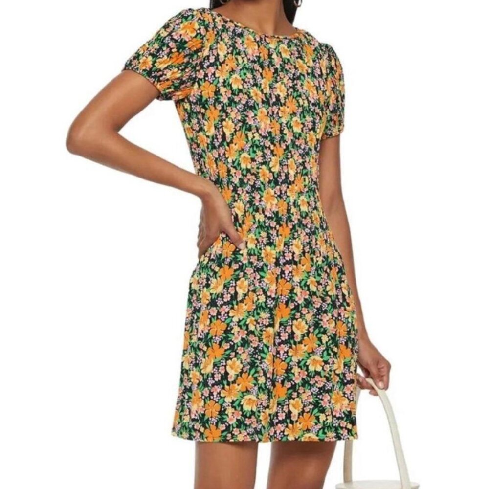 Maje Rockinie Pleated Floral Dress Size Medium